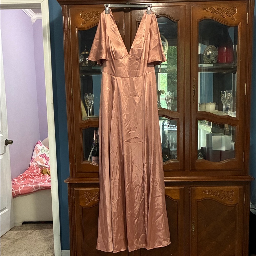 Lina Signature Satin Pink Dress